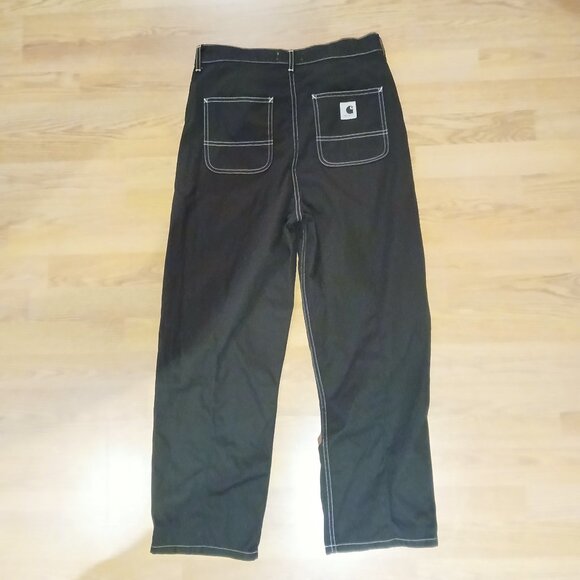 Carhartt WIP Armanda Pant Relaxed Straight Leg Black Size 28 - Picture 7 of 10